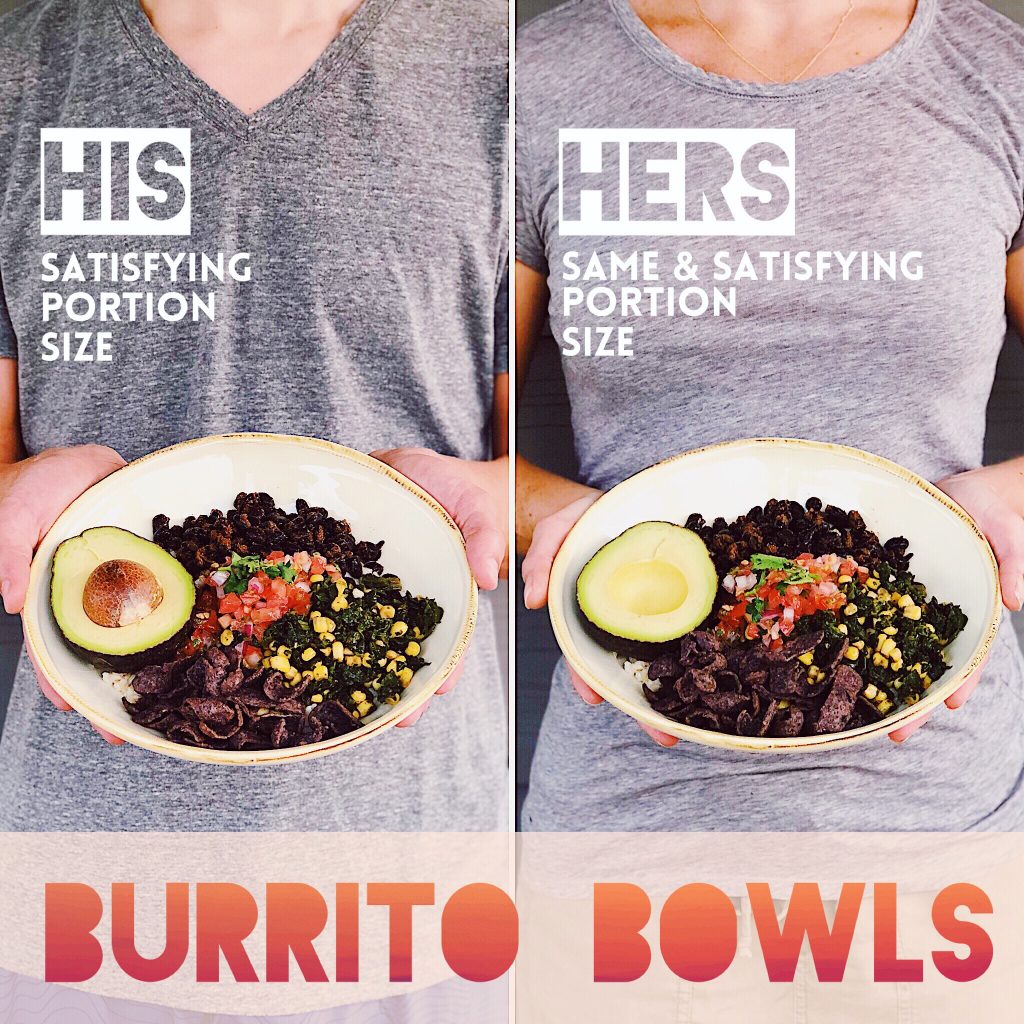 his and hers burrito bowls